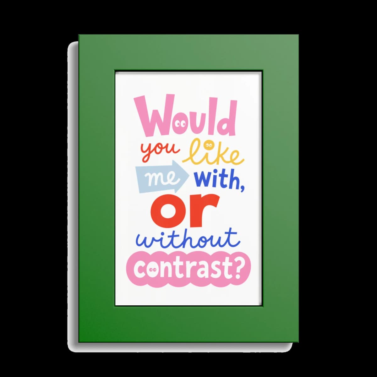 Would You Like Me With, Or Without Contrast? Art Print, product image
