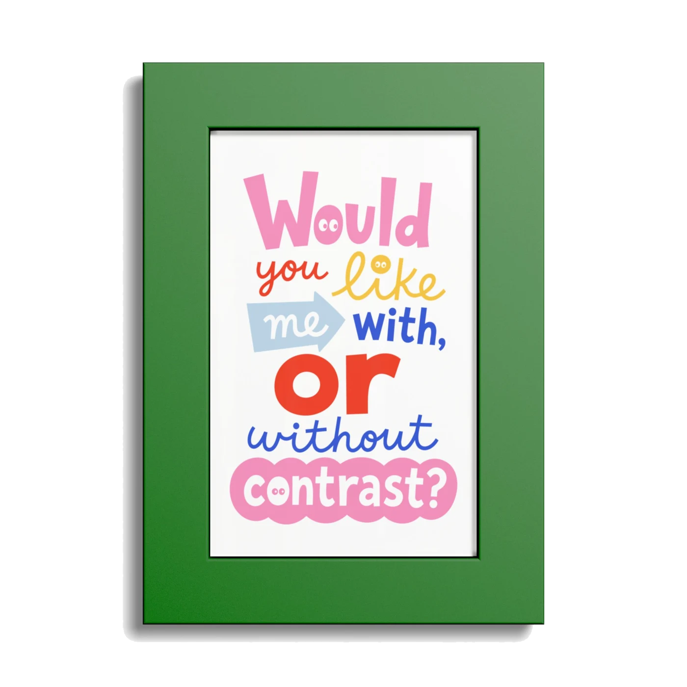 Would You Like Me With, Or Without Contrast? Art Print product image